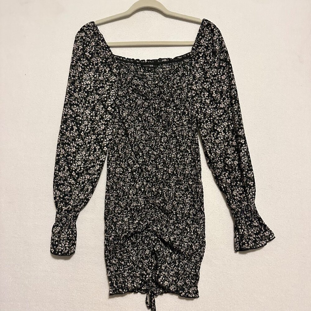 Papermoon Womens Medium Floral Rouged Babydoll Bodycon Dress Y2K Cottage Whimsy